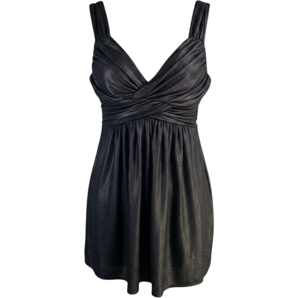 Express Babydoll Tank Top Medium Metallic Shimmer Y2k Night Out Glam Clubwear